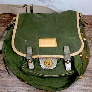 ISO Marc Jacobs Black canvas cotton nylon crossbody/ metallic leather 2010-12